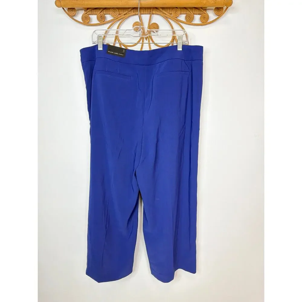 NEW Black Label chico's cropped trouser blue XL